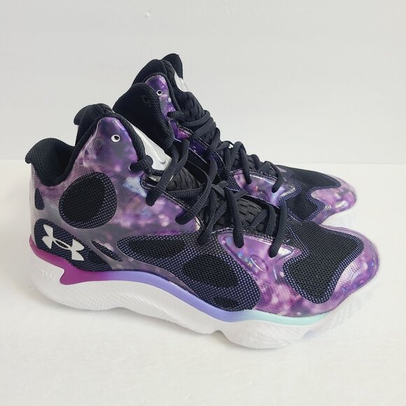 NEW Under Armour Tuff Crowd x Curry Spawn FloTro Shoes 3026842-500 Size 9 Purple main image 6